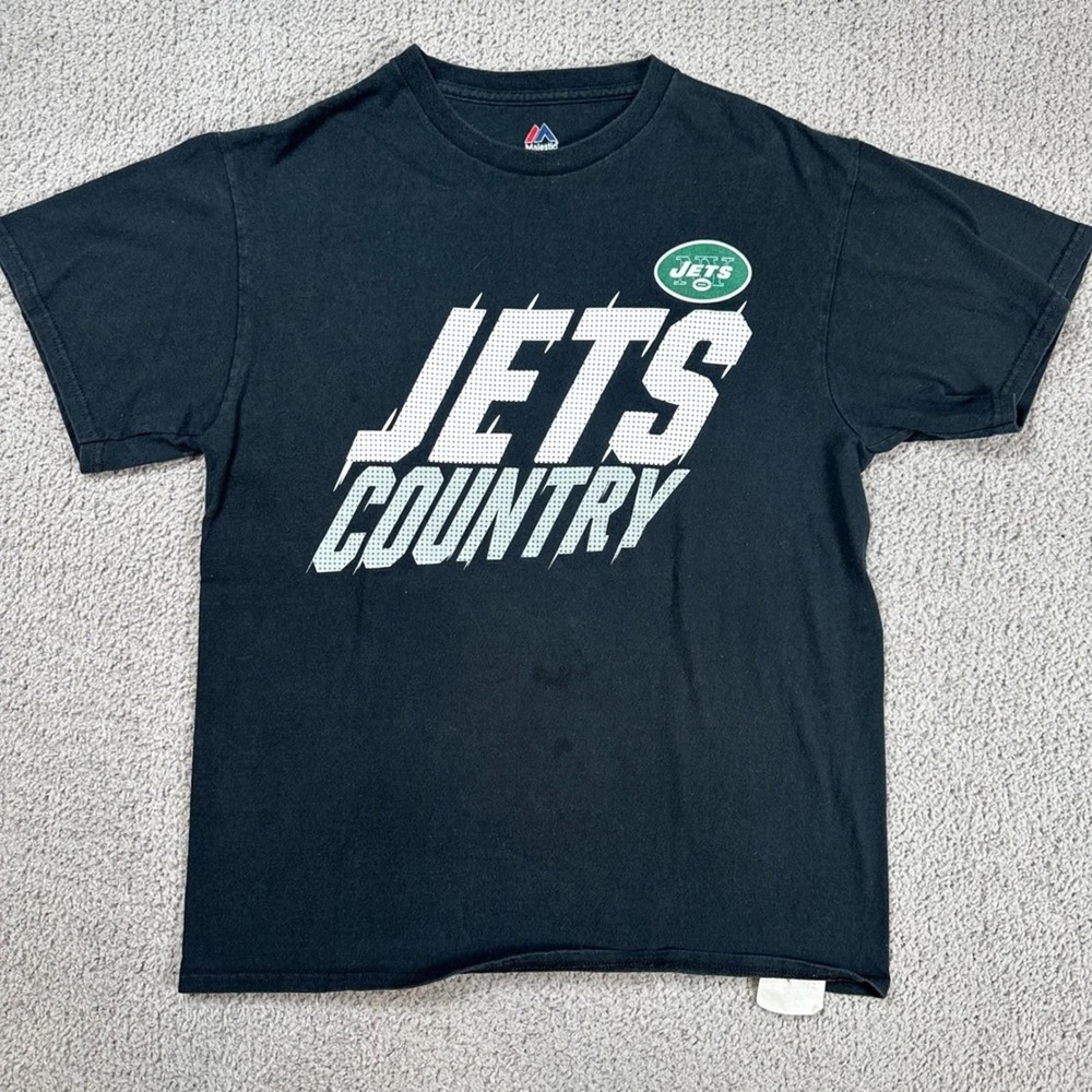 Majestic New York Jets Country Graphic T-Shirt Mens Medium Black NFL Football